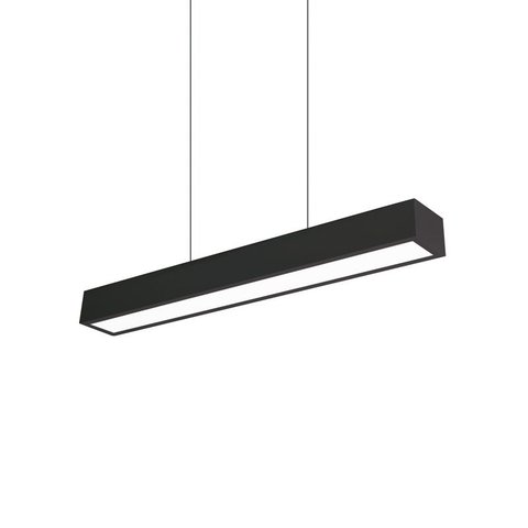 Lustre Pendente Newline Sobrepor V 466 LED Bivolt Preto 3000K Luz Amarela