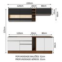 Ver imagem 3 de Cozinha Completa Madesa Parma com Armário e Balcão (Sem Tampo e Pia) Rustic/Branco/Preto Cor:Rustic/