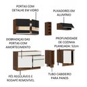 Ver imagem 4 de Cozinha Completa Madesa Parma com Armário e Balcão (Sem Tampo e Pia) Rustic/Branco/Preto Cor:Rustic/