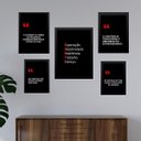 Ver imagem 1 de Composição 5 Quadros Motivacionais Fórmula Sucesso - com Vidro:moldura Preta