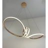 Lustre Luminaria Pendente Arco Aneis Infinito 3 em 1 LED Iluminaçao Ambiente Luxo Decoraçao Casa Sal - 7