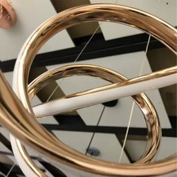 Lustre Luminaria Pendente Arco Aneis Infinito 3 em 1 LED Iluminaçao Ambiente Luxo Decoraçao Casa Sal - 11