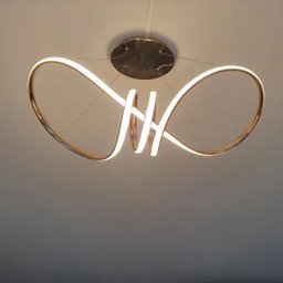 Lustre Luminaria Pendente Arco Aneis Infinito 3 em 1 LED Iluminaçao Ambiente Luxo Decoraçao Casa Sal - 3