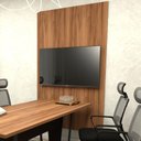 Ver imagem 1 de Painel de Tv P/ Sala de Reunião 195cm X 110cm Ng F5 Office Cor:nogal