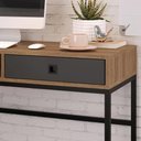 Ver imagem 2 de Mesa Escrivaninha Industrial 90cm 1 Gaveta Ivis Grafite/mel Z54 - Mpozenato