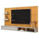 Ver imagem 2 de Painel Ripado TV 60 pol com Bancada Suspensa 179cm Joan D05 Cedro Bali - Lyam Decor