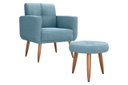 Ver imagem 1 de Kit Poltrona Decorativa Havana + Puff Boucle Azul F-495