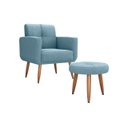 Ver imagem 1 de Kit Poltrona Decorativa Havana + Puff Boucle Azul F-495