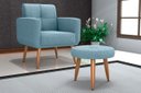 Ver imagem 2 de Kit Poltrona Decorativa Havana + Puff Boucle Azul F-495
