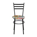 Ver imagem 6 de 2 Cadeiras para Cozinha Epoxi Preta Assento Floral Cor:happy Hour