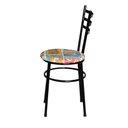 Ver imagem 1 de 2 Cadeiras para Cozinha Epoxi Preta Assento Floral Cor:happy Hour