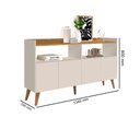 Ver imagem 3 de Buffet / Balcão Ma 4 Portas Estilo Retrô Cor Off White e Nature Ja