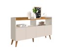 Ver imagem 1 de Buffet / Balcão Ma 4 Portas Estilo Retrô Cor Off White e Nature Ja