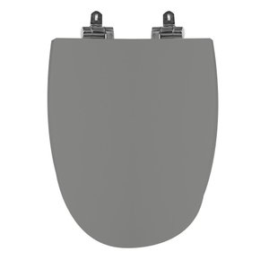 Assento Sanitário Poliéster para Louça Monte Carlo (deca) Slow Close Cromado (reb. Oculto) Cinza Vip