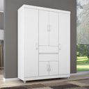 Ver imagem 1 de Guarda Roupa Solteiro 6 Portas e 2 Gavetas Ecom Ii - Branco/rosa/branco Flex
