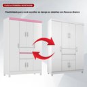 Ver imagem 4 de Guarda Roupa Solteiro 6 Portas e 2 Gavetas Ecom Ii - Branco/rosa/branco Flex