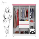 Ver imagem 5 de Guarda Roupa Solteiro 6 Portas e 2 Gavetas Ecom Ii - Branco/rosa/branco Flex
