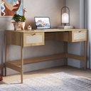 Ver imagem 2 de Mesa Escrivaninha Home Office 2 Gavetas Pés Madeira Moss A03 Hanover Roble - Lyam Decor