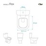 Assento Sanitário Poliéster Soft Close Flox Preto para Vaso Fiori - 6