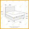 Cama Box Baú + Cabeceira Cassis e Colchão Casal Anjos Magnético New King 138x188x72cm - 3