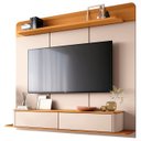Ver imagem 3 de Painel TV 70 pol 180cm Bancada Suspensa Galax Off/Cinamomo - HB Móveis