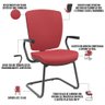 Cadeira de Escritório Fixa Executiva Office Preto Slim Alta Flexi P03 Vinil Vermelho - Lyam - 4