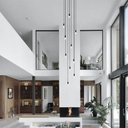 Ver imagem 2 de Lustre para Sala Pratic 10 Lâmpadas Preto Pé Direito Alto