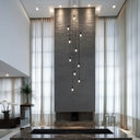 Ver imagem 2 de Lustre para Sala Pratic 10 Lâmpadas Preto Pé Direito Alto