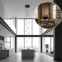 Ver imagem 5 de Lustre para Sala Pratic 10 Lâmpadas Preto Pé Direito Alto