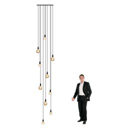 Lustre para Sala Pratic 10 Lâmpadas Preto Pé Direito Alto - 5