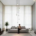 Ver imagem 1 de Lustre para Sala Pratic 10 Lâmpadas Preto Pé Direito Alto