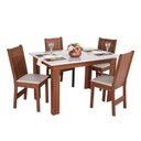 Ver imagem 1 de Conjunto Mesa Luiza Retangular com 4 Cadeiras Paraty Bagum Bege Naturalle/off