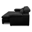 Ver imagem 4 de Sofa Retratil Reclinavel 2 Lugares 2,50m Crystal Veludo Preto Lansofbr Lansof Brasil