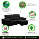Ver imagem 6 de Sofa Retratil Reclinavel 2 Lugares 2,50m Crystal Veludo Preto Lansofbr Lansof Brasil