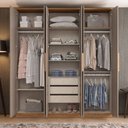 Ver imagem 4 de Guarda-Roupa Casal 6 Portas com Espelho Cover Marrom/Nature/Avelã
