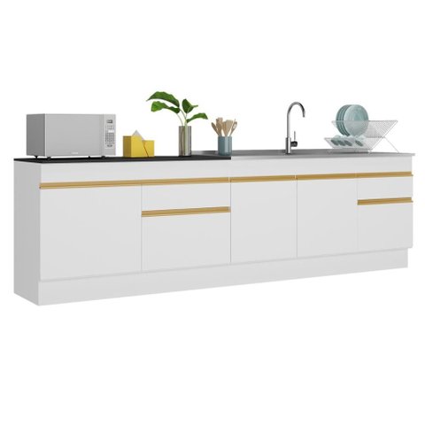 Kit Balcão de Cozinha para Pia 150cm e Balcão 120cm Veneza Multimóveis Mp2286
