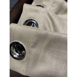 Cortina no Tecido Linho Flamê Bege com Forro Microfibra Bege 1,35l X 2,10a - 2