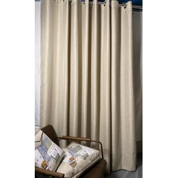 Cortina no Tecido Linho Flamê Bege com Forro Microfibra Bege 1,35l X 2,10a - 1