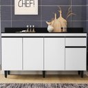 Ver imagem 2 de Balcao com Tampo 4 Portas 1 Gaveta 160 cm Grecia Branco Rudk