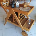 Ver imagem 2 de Carrinho Bar Style 2 Prateleiras Madeira de Demolição 55cm Amadeirado Nossa Kasa