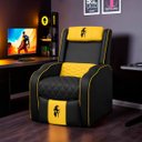 Ver imagem 2 de Poltrona Gamer Troia Streammer Reclinável Luxo Resistente até 150kg:corino Preto/amarelo