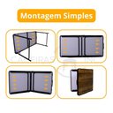 Ver imagem 5 de Kit Mesa Dobrável Portátil que Vira Maleta para Camping Praia Alumínio 120cm Madeira + 4
