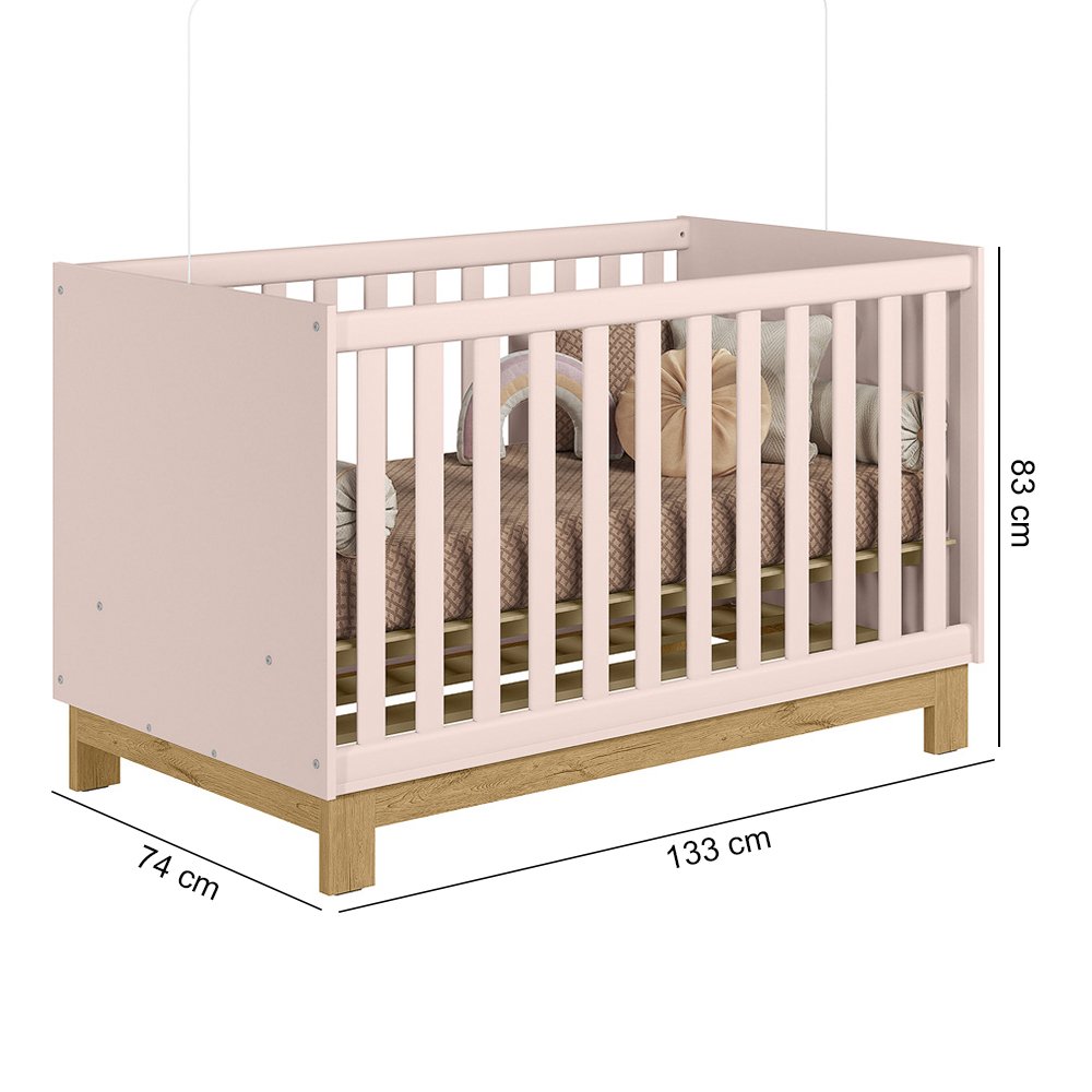 Berço Mini Cama 4315 Rosa Acetinado Patoti Móveis - 2