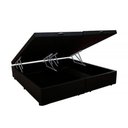 Ver imagem 3 de Cama Box Baú Bipartido Casal Blindado Suede com Colchão Espuma D33 Ortopédico Preto Elegance