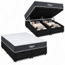 Ver imagem 1 de Cama Box Baú Airtech Antares Queen + Colchão de Molas Ensacadas - Ortobom - Spring - 158x198x67cm