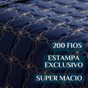 Ver imagem 3 de Kit Colcha Casal Queen Laurence 200fio Bordado Super Elegante:azul