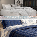Ver imagem 4 de Kit Colcha Casal Queen Laurence 200fio Bordado Super Elegante:azul