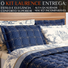 Kit Colcha Casal Queen Laurence 200fio Bordado Super Elegante:azul - 2