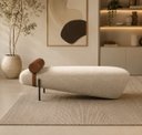 Ver imagem 1 de Recamier Premium Estilo Italiano e Acabamento Sofisticado Tecido Boucle Offwhite
