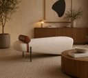 Ver imagem 2 de Recamier Premium Estilo Italiano e Acabamento Sofisticado Tecido Boucle Offwhite
